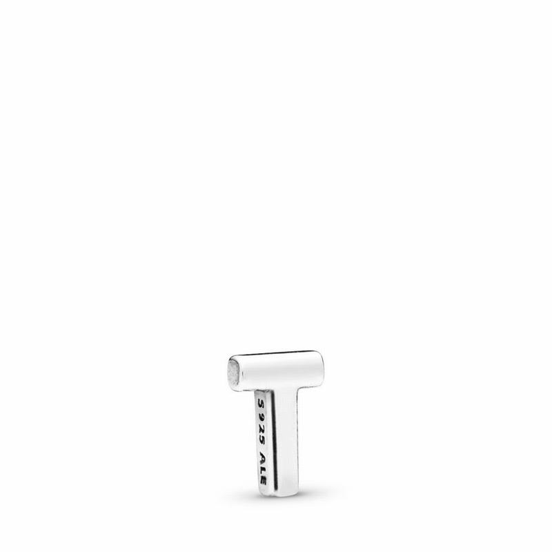 Pandora Letter T Petite Locket Charm Silver Egypt MN3692748